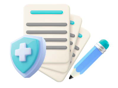 dokumentacja do rejestracji placówki medycznej i ołówek