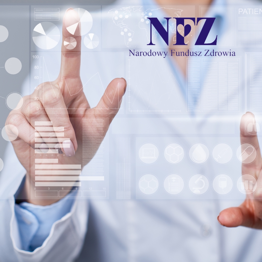 Interfejs systemu SZOI NFZ na ekranie komputera, przygotowanie do rejestracji podmiotu leczniczego.